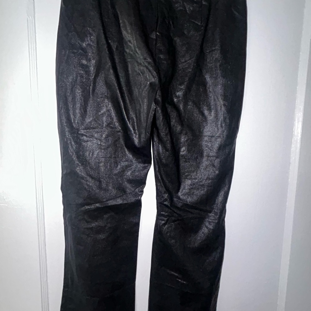 Womens Amanda Uprichard Faux Leather cropped Pants black NWT sz SM inseam 26” - Picture 7 of 13